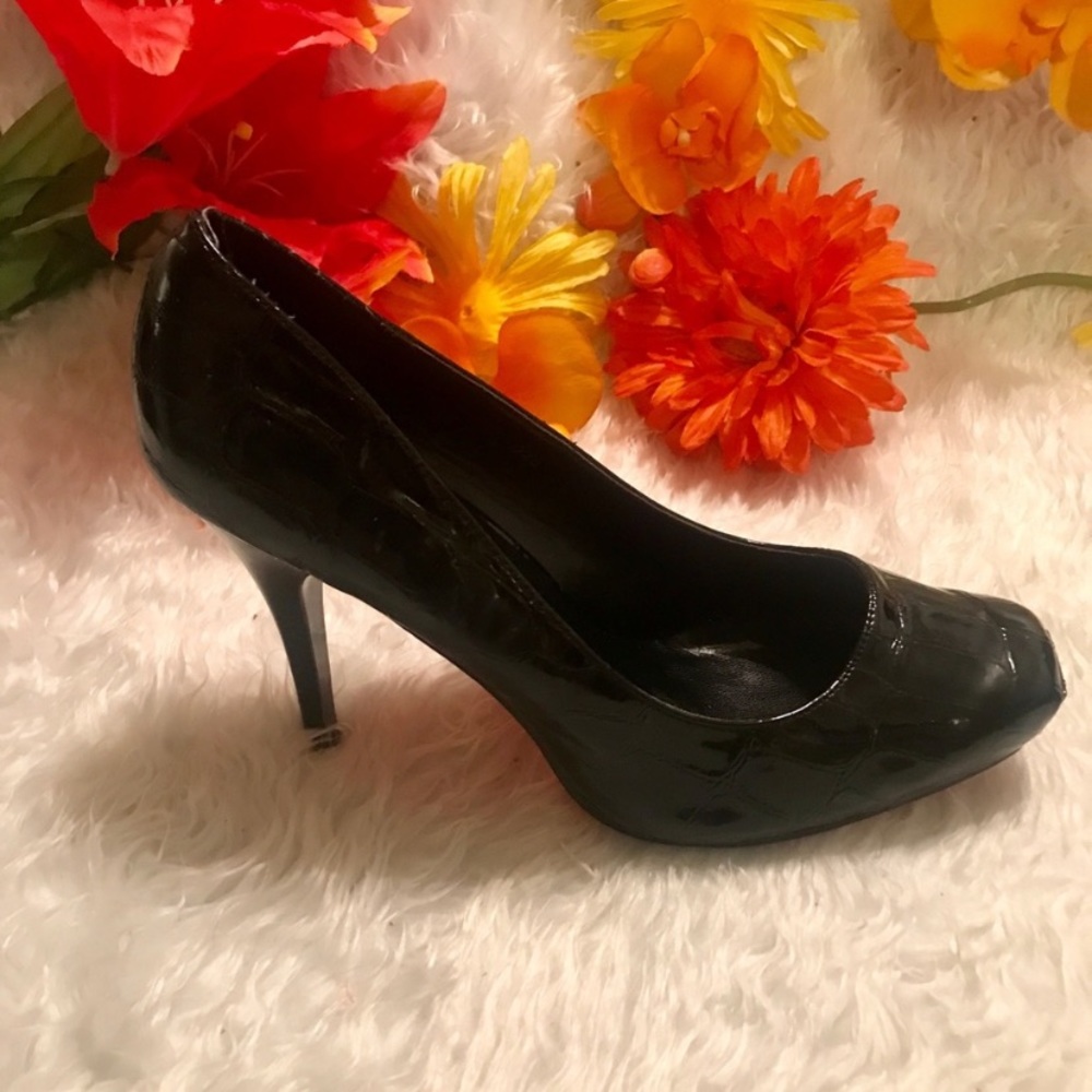 Black Patented & Leather Heels